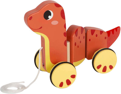 Figura de caminata de madera de pie pequeño dino