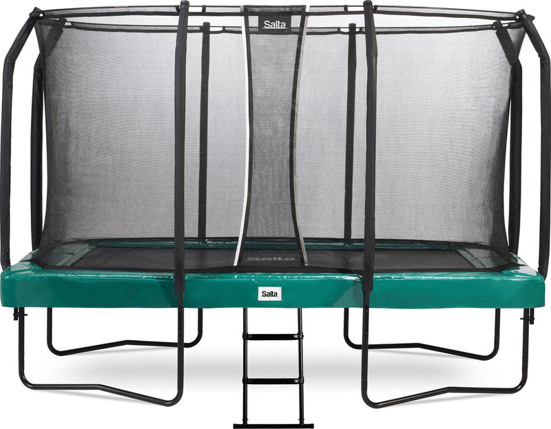 Salta prima classe - trampolino con rete di sicurezza e scala - 366 x 214 cm - verde