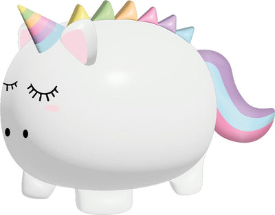 I-total unicorn unbreakable money box - piggy bank - PVC - educational - white money box