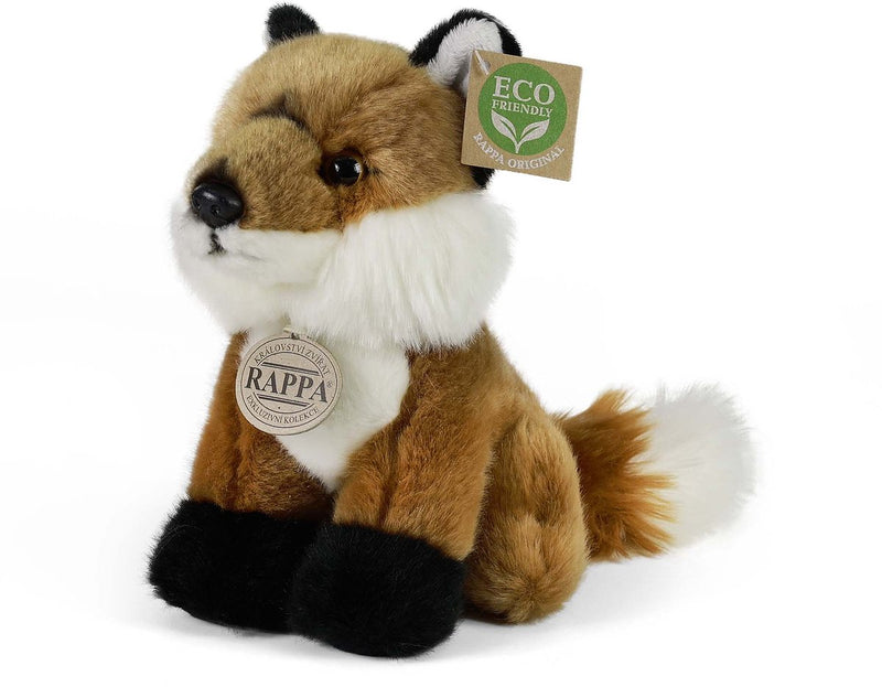 Peluche eco Rappa mini volpe 19 cm - peluche realistico realizzato con bottiglie in PET riciclate - marrone, bianco, nero