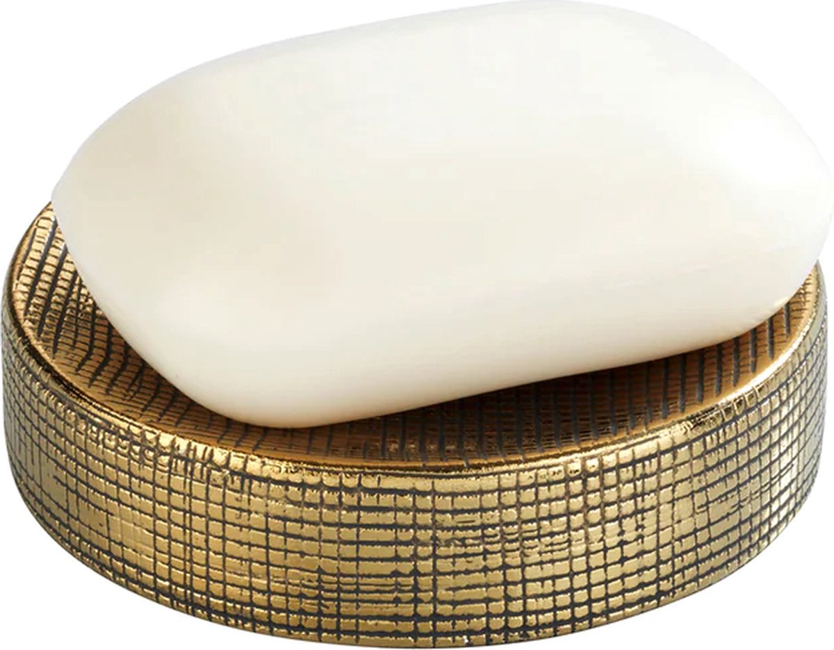 Wenko jabonera rivara oro cerámica con estructura - jabonera independiente - baño aseo cocina