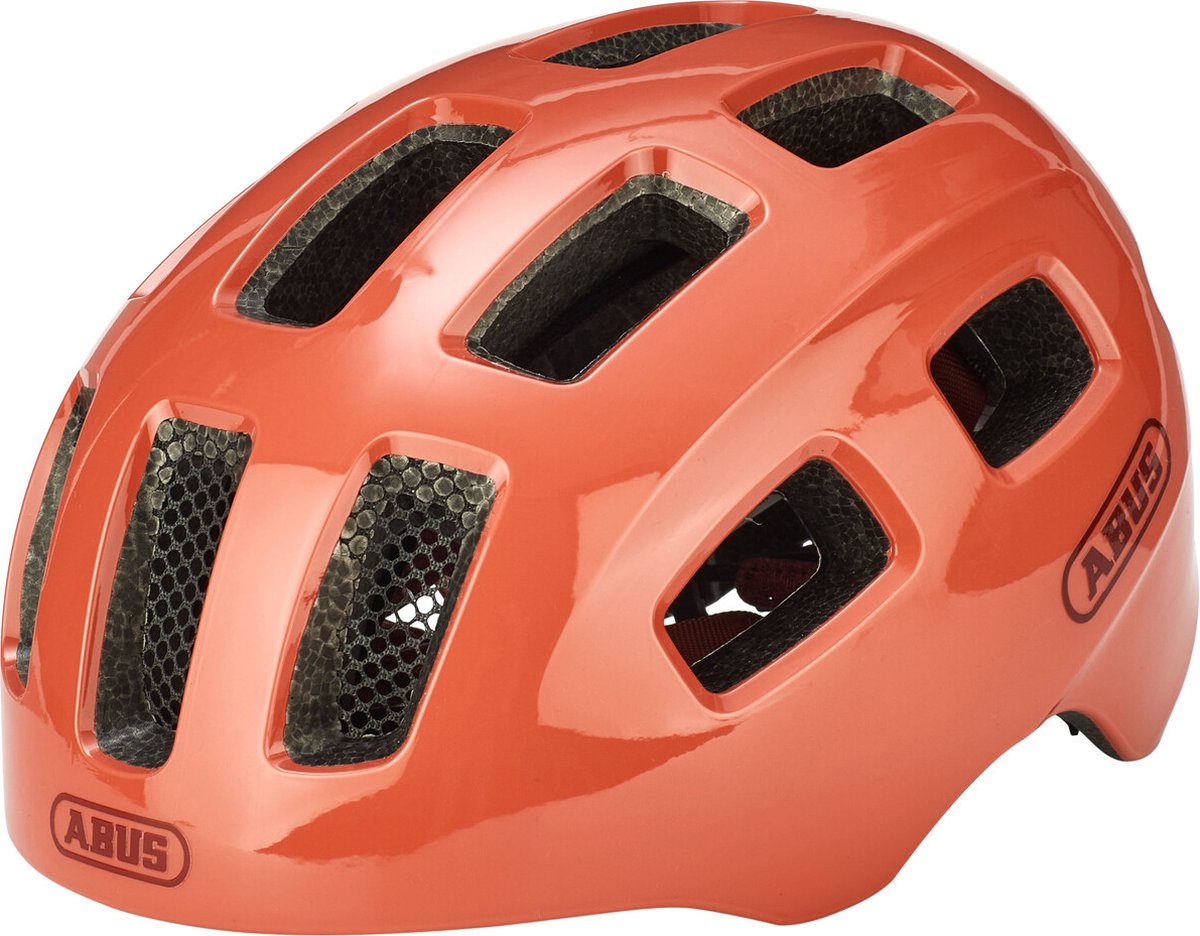 Abus fietshelm youn-i 2.0 living coral m - 52-57 cm - pink - geschikt voor gebruik op elektrische fietsen - stadsfietsen - 260 g