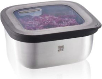 Tarro de almacenamiento Gefu provido - 400 ml - lata de almacenamiento hermética - vidrio de acero inoxidable - apilable