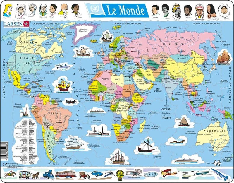 Puzzle Larsen maxi le monde politique (in francese) - 107 pezzi