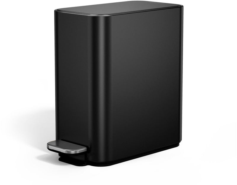 Pattumiera a pedale Simplehuman slim - 5 litri - nero opaco - acciaio inossidabile