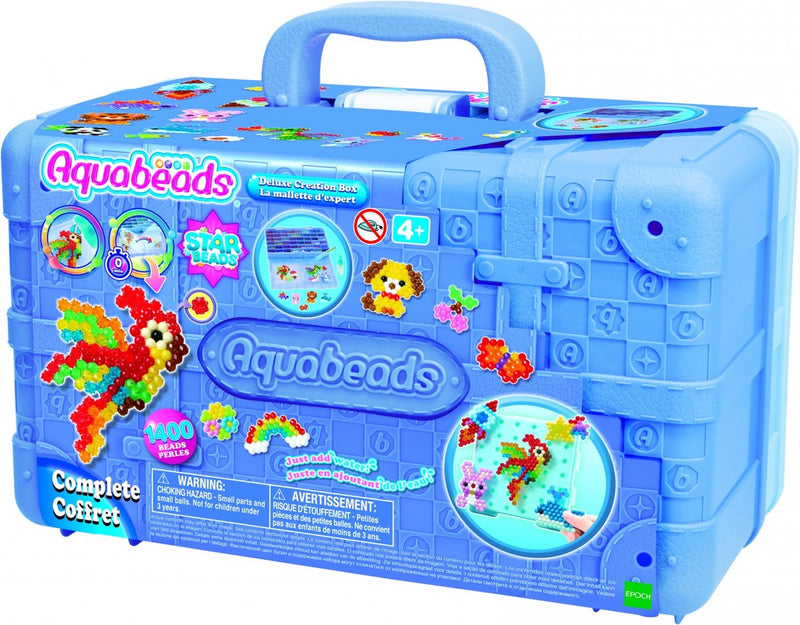 Aquabeads 31967 estuche de artista para llevar con bandeja de clasificación - 1400 cuentas en 38 colores - juego completo
