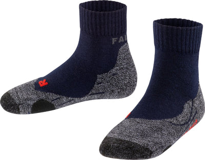 Falke tk2 short anti-blaar dik wol functioneel materiaal wandelsokken kinderen blauw - maat 27-30