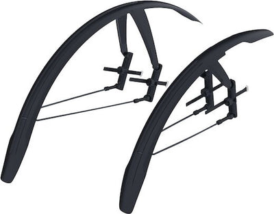 Set parafanghi ciclismo Bbb - set parafanghi bici da corsa gravel - parafango 28 pollici - larghezza massima del pneumatico: 42 mm - parafango anteriore, parafango posteriore - nero - bfd-65s