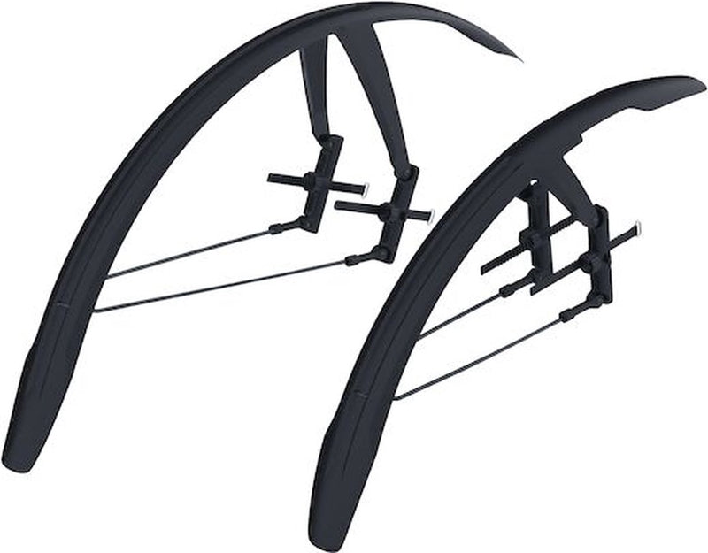 Set parafanghi ciclismo Bbb - set parafanghi bici da corsa gravel - parafango 28 pollici - larghezza massima del pneumatico: 42 mm - parafango anteriore, parafango posteriore - nero - bfd-65s