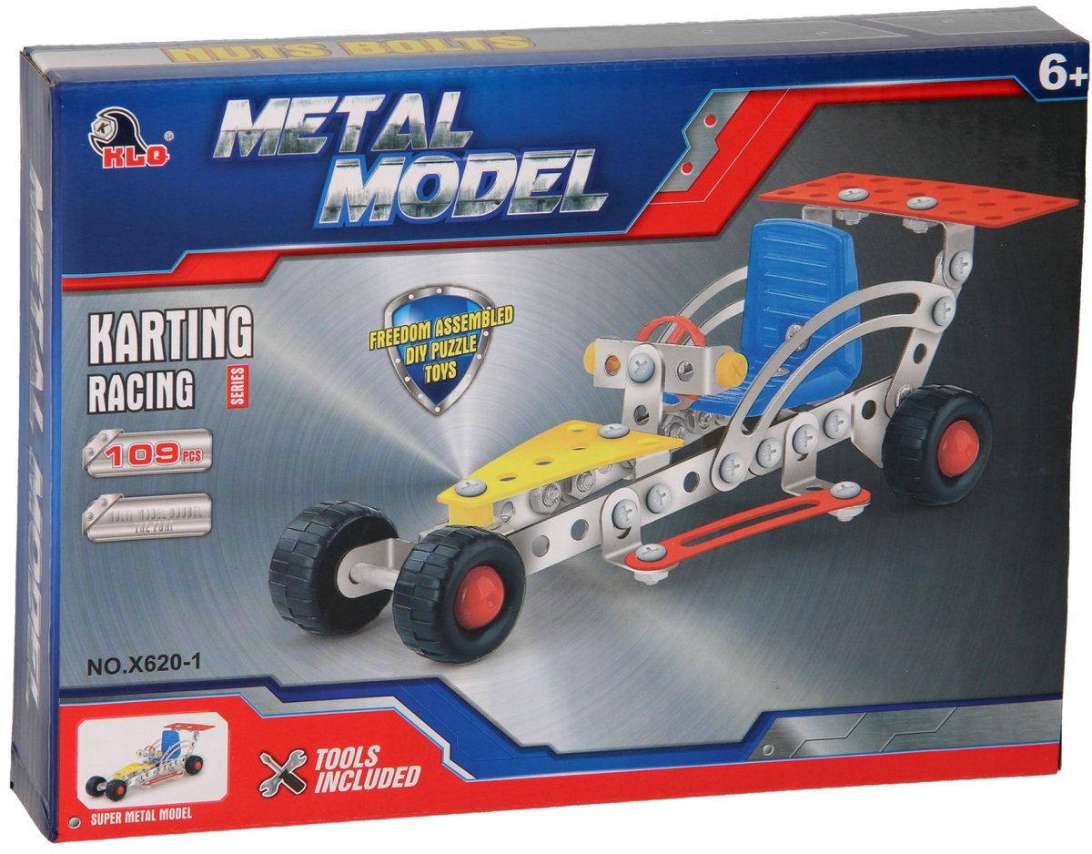 Lobbes speelgoed bv constructie metaal raceauto, 109dlg.