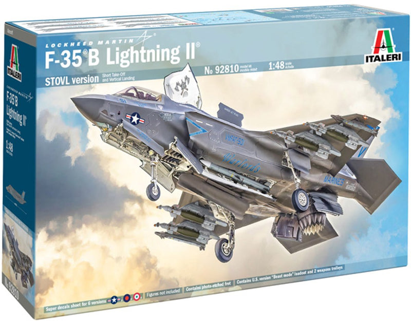 Kit di costruzione di modelli Italeri veicoli militari - 92810 lockheed martin® - f-35®b lightning ii® - jet da combattimento in plastica - 1:48 - modellismo