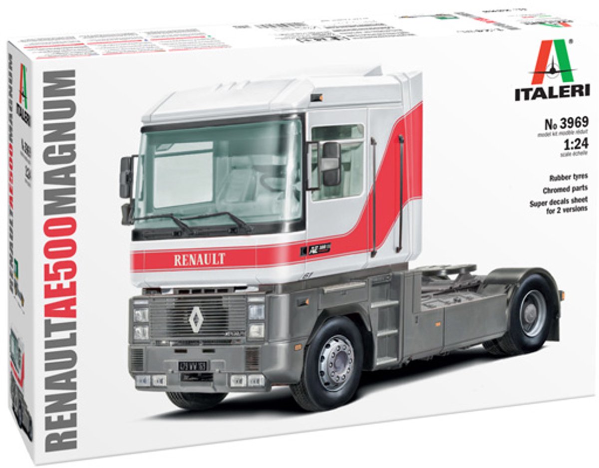 Italeri modelbouwpakket vrachtwagens - 3969 renault ae500 magnum 4x2 - vrachtwagen plastic - 1:24 - modelbouw