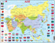 Selecta Larsen Pluzzle Map Asia con banderas, 70th.