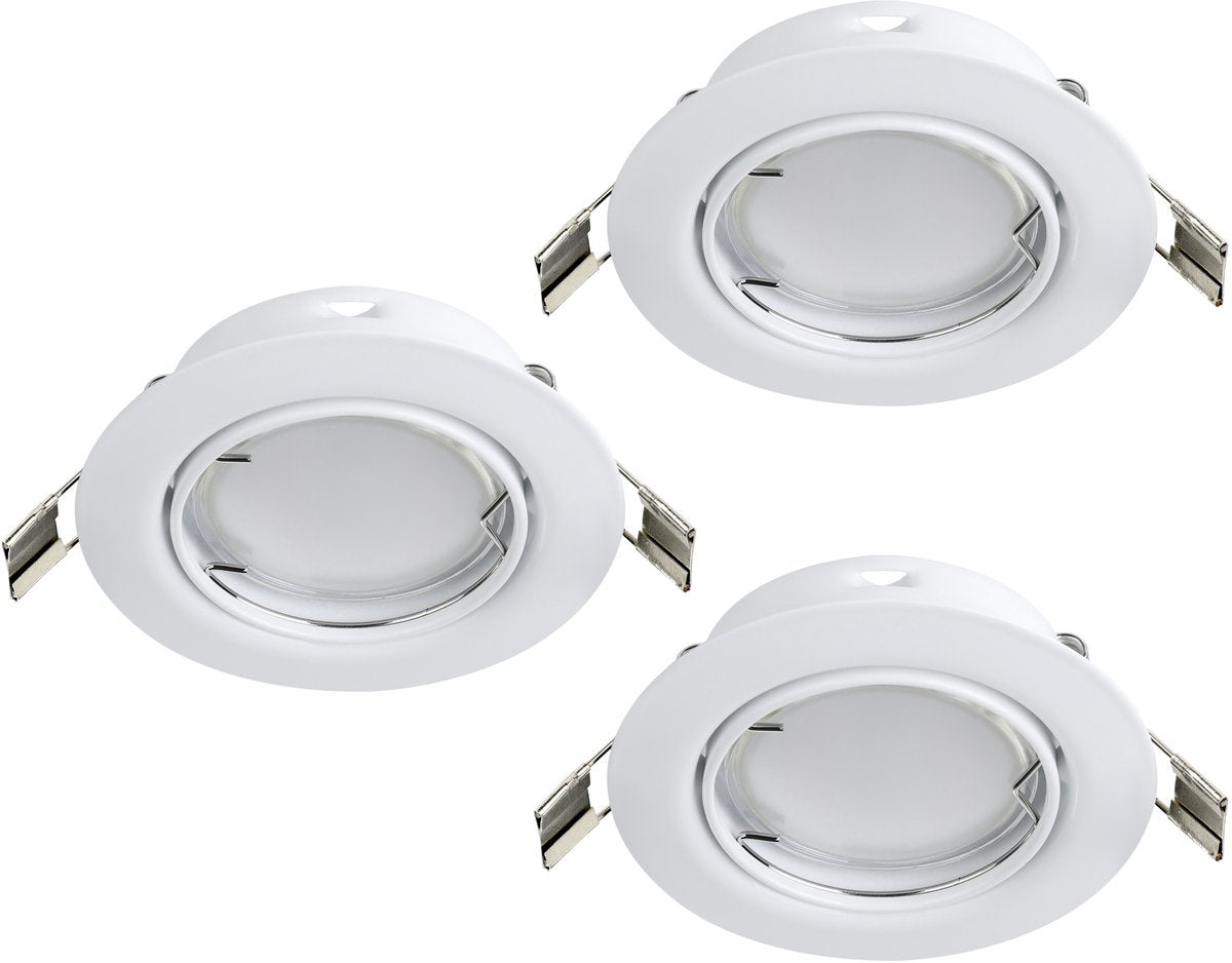 Eglo peneto - inbouwspotje - led - ø87mm. - wit - set 3 spots - richtbaar