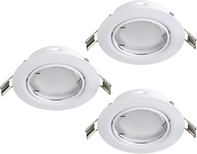 Eglo peneto - inbouwspotje - led - ø87mm. - wit - set 3 spots - richtbaar