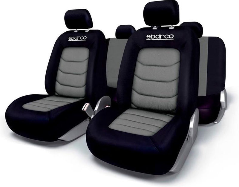 Set coprisedili Sparco nero grigio (11 pezzi) (adatto anche per airbag laterali)