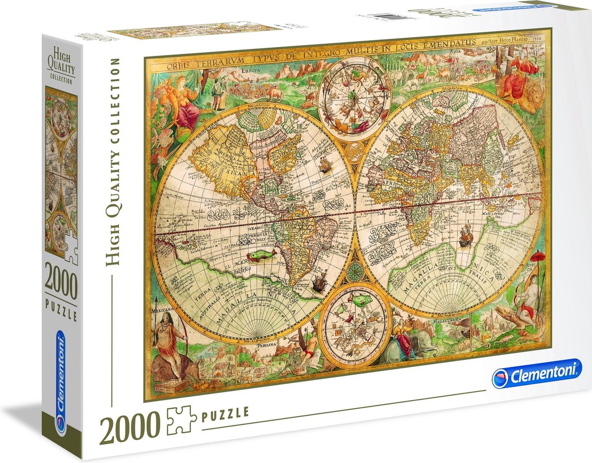 Clementoni Puzzle Antique World Map, 2000st.