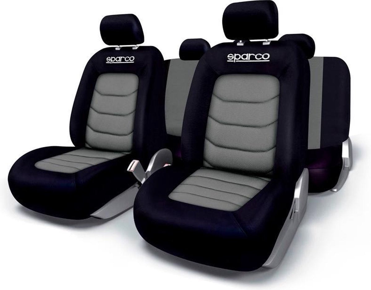 Set coprisedili Sparco nero grigio (11 pezzi) (adatto anche per airbag laterali)
