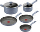 Tefal cera color on - set di pentole in ceramica - 5 pezzi - blu - senza pfas - adatto per induzione