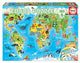 Educa borras legpuzzel - 150 stukjes - wereldkaart met dieren - educa puzzel