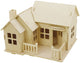 Creativ company Set de construcción de madera 3D, casa con terraza, dimensiones 19x17,5x15, 1 pieza