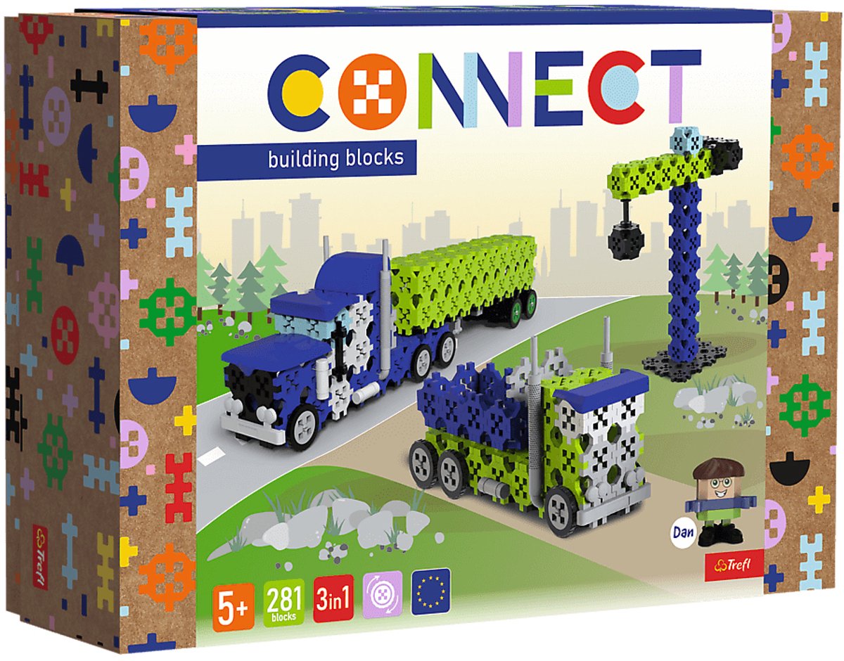 Connect | bouwstenen l vrachtwagen bouwplaats 281 stuks