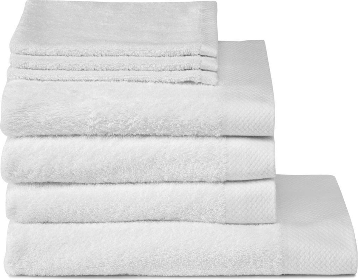 Juego combinado Seahorse Pure juego textil de baño de 7 piezas blanco (3xwh+3xbd+ 1xdl)
