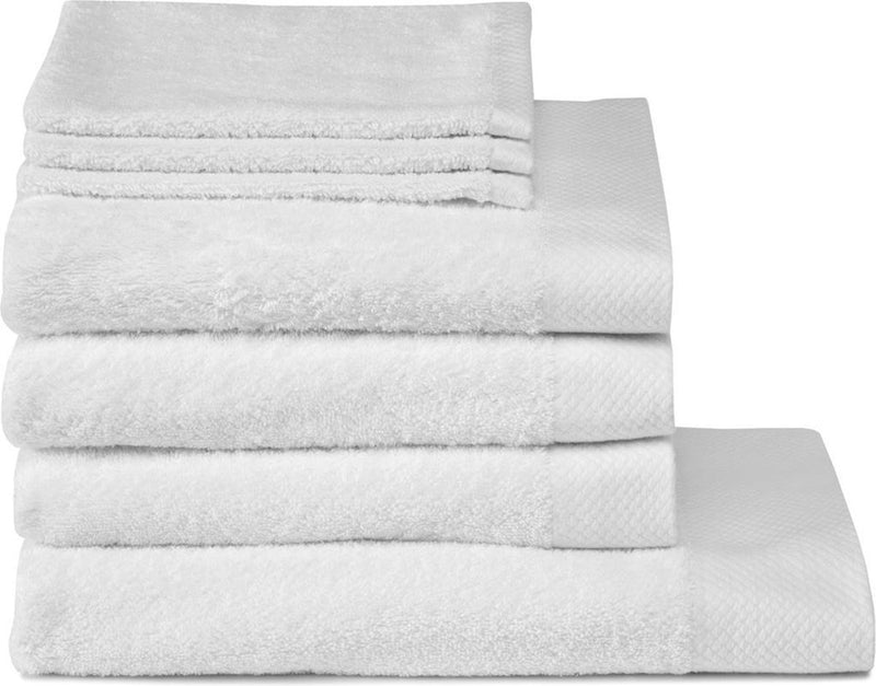 Set combinato cavalluccio marino pure Set tessili da bagno da 7 pezzi bianco (3xbl+3xbd+ 1xdl)