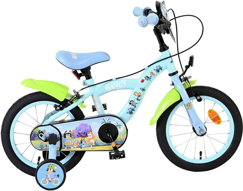 Bicicletta per bambini Bluey - 14 pollici - azzurra - due freni a mano