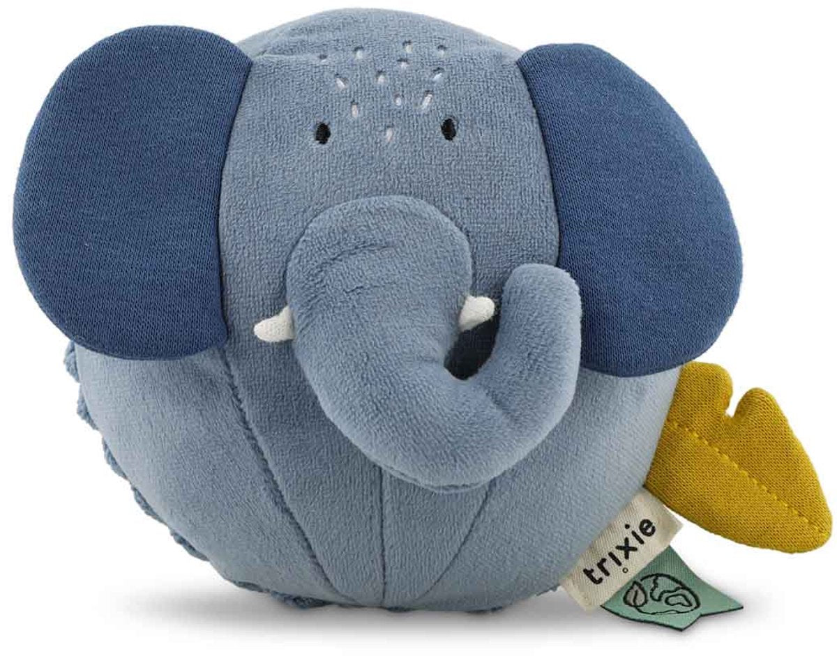 Trixie palla sonora mrs. elefante - giocattoli per neonati - primi giocattoli - regalo maternità - blu