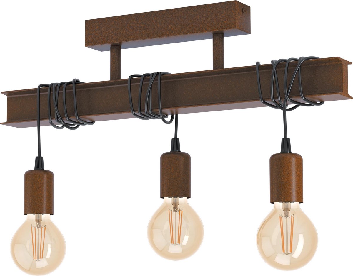Eglo townshend 4 plafondlamp - e27 - 55 cm - bruin