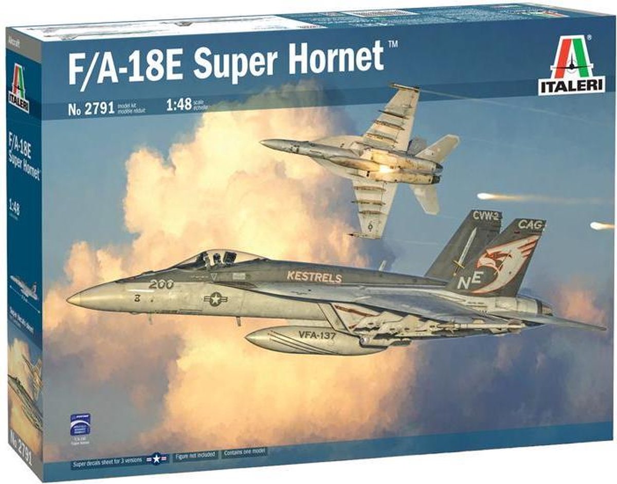 Italeri model kit aircraft - 2791 f a-18 e super hornet plastic - 1:48 - model making