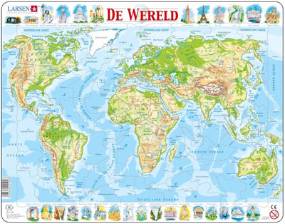 Selecciona Larsen Pluzzle Map World - Geographic, 80st.