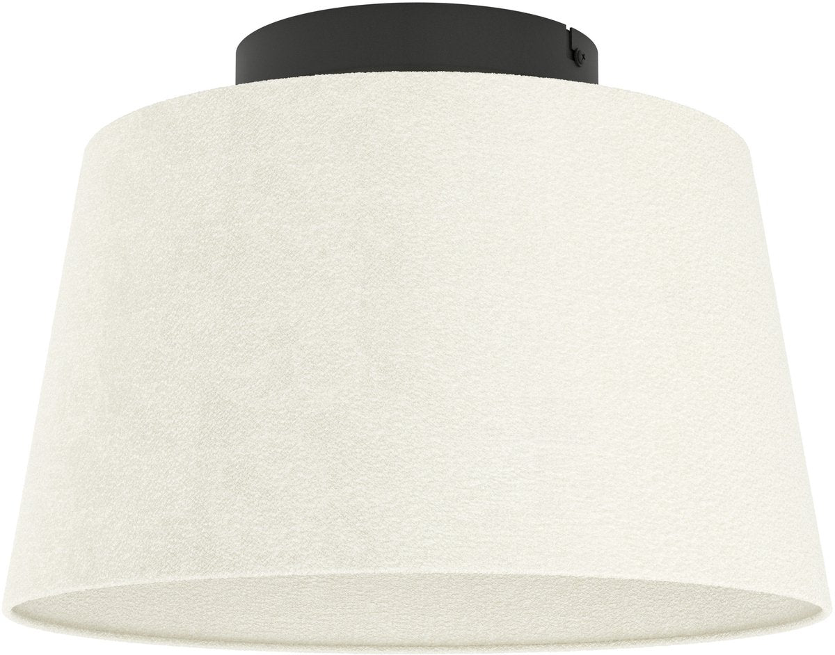 Lampada da soffitto Eglo febres - e27 - ø 35 cm - bianco e nero - tessuto orsetto