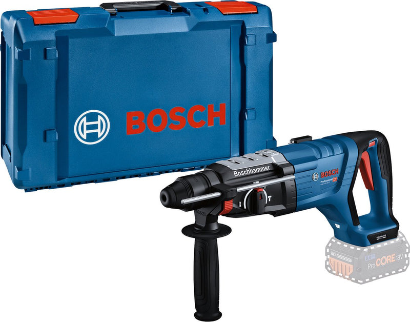 Bosch professional gbh 18v-28 d - taladro percutor inalámbrico - sin batería ni cargador - incluye mango, paño de máquina y tope de profundidad