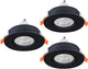 Faretto da incasso Eglo barranco - gu10 - ø 9 cm - nero - set da 3 pezzi - inclinabile