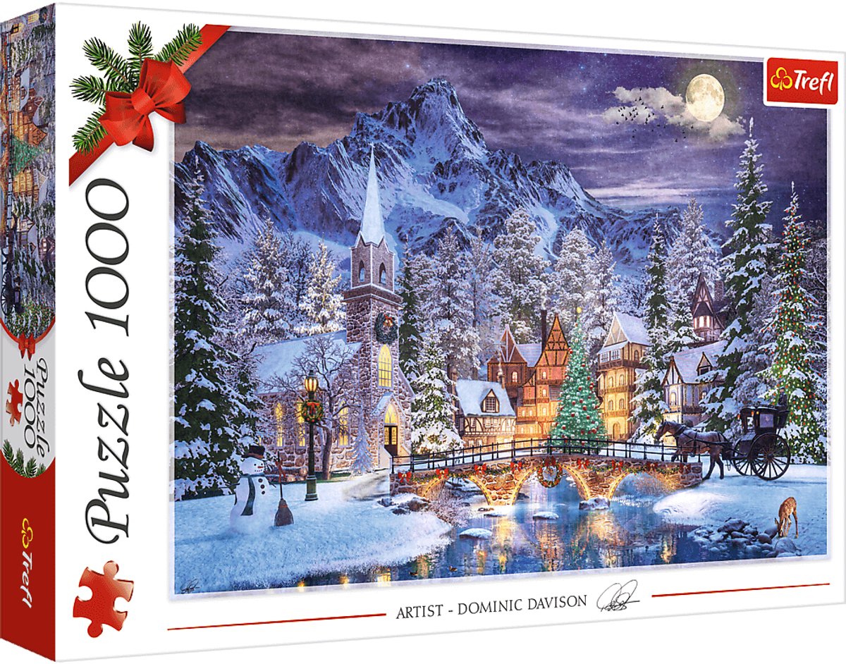 Puzzle Trefl 1000 pezzi - Puzzle atmosfera natalizia invernale.