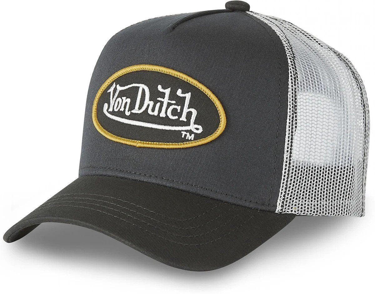 Von dutch - snapback trucker cap cla6 | one size | adjustable | snap closure - black gray