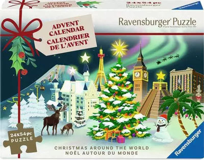 Ravensburger - Christmas around the world - Advent calendar - 24 mini jigsaw puzzles of 54 pieces