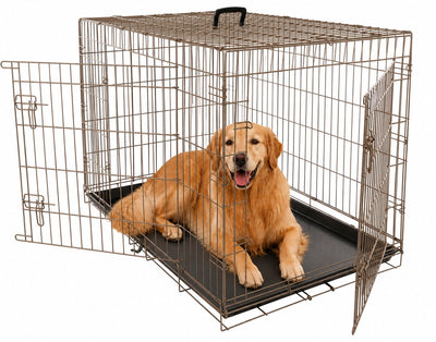 Jaula para perros Flamingo xl – Jaula para perros plegable para coche – Jaula para perros jaula de alambre gris topo – 109x70x77 cm – Jaula para perros ebo taupe