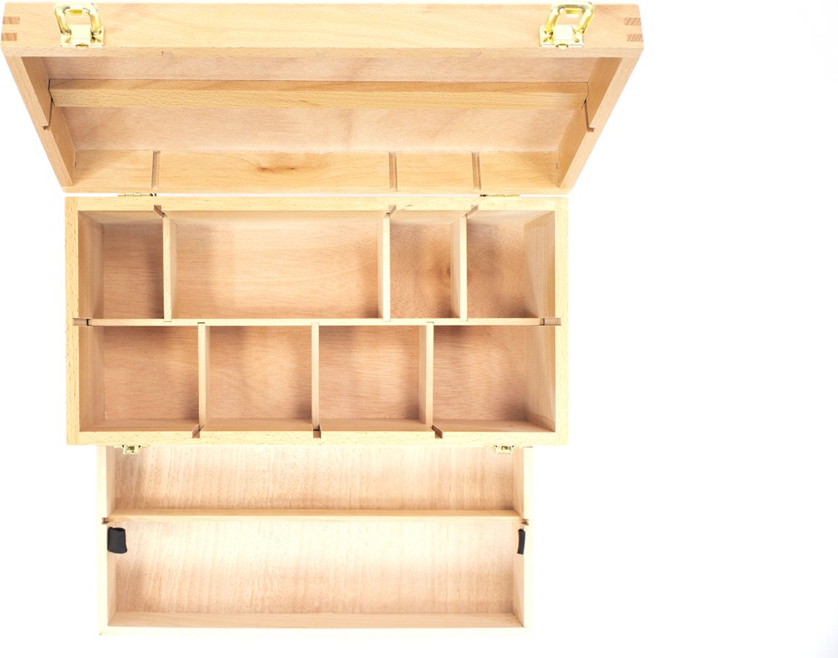 Caja de pintura canguro - con caja insertable y divisores - madera de haya - k-830050