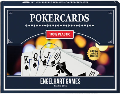 Estuche de lujo Engelhart - PU - 2 juegos de naipes - cuaderno y lápiz - con cremallera - juego de almacenamiento para juegos de cartas - accesorio de viaje y juego -