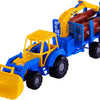 Cavallino Toys Cavallino Junior Tractor con remolque de grifo y madera, 46 cm