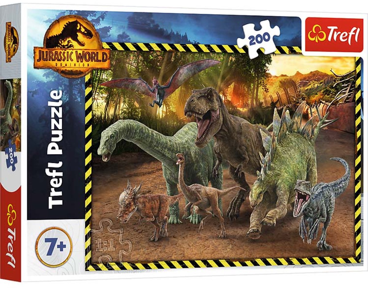 Trefl - rompecabezas - 200 - dinosaurios del parque jurásico universal jurassic world