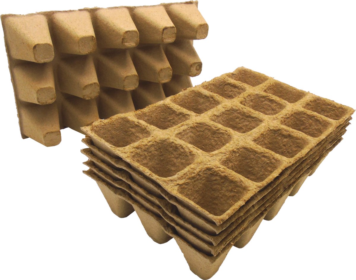 Naturaleza - biopottrays 5 x 5 x 5cm - (6 x 15 uds.) - maceta para cortar - biodegradable
