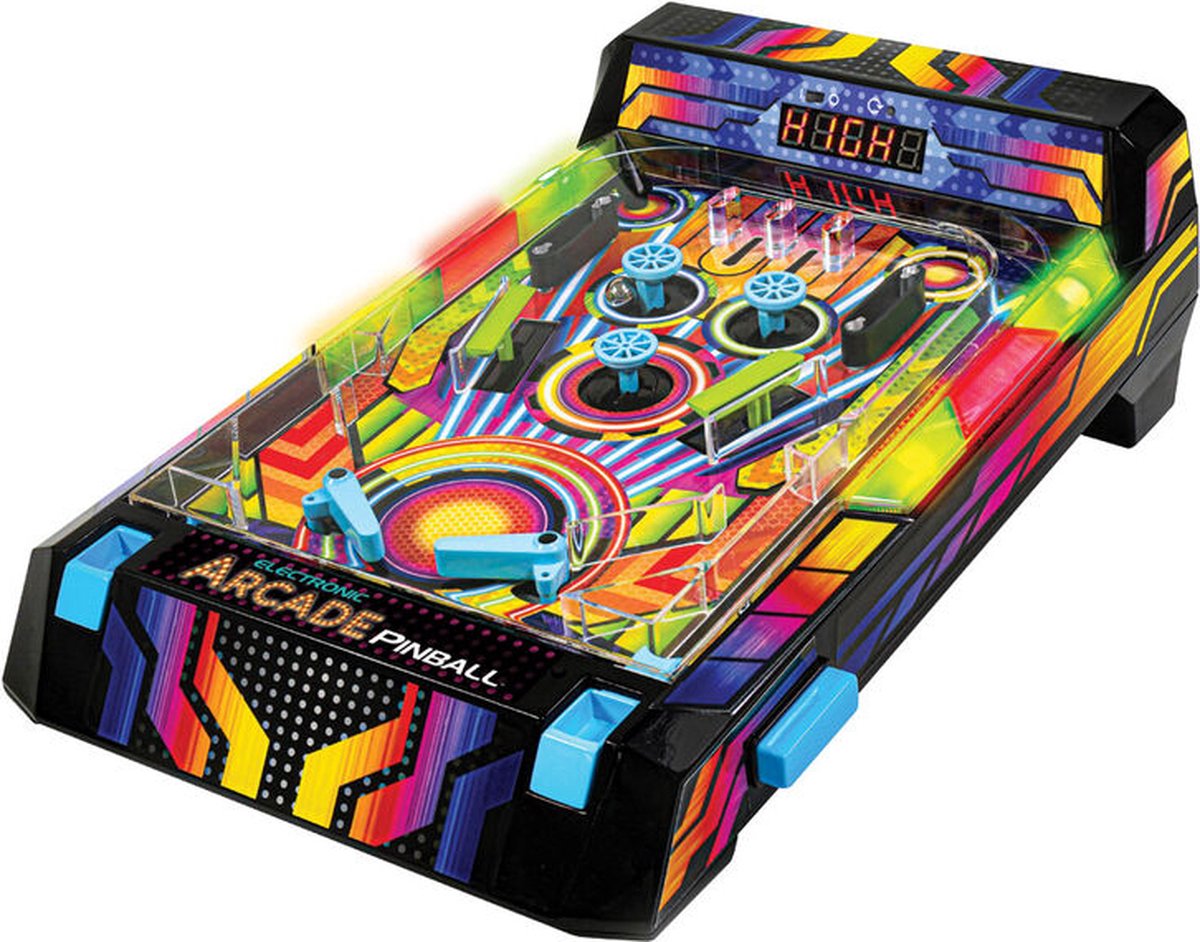 Flipper arcade deluxe al neon #vincente - macchina arcade - mini flipper - flipper - contatore di punteggi elettrico - inclusi LED e suoni arcade - 80328