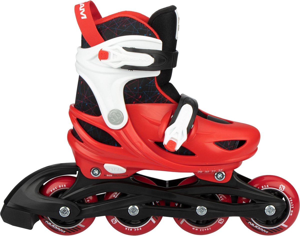 Nijdam skeelers - verstelbaar - kinderen - red racer - rood - maat 25-28