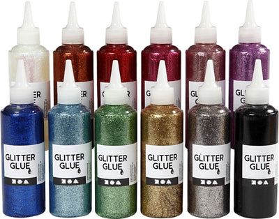 Creativ company glitterlijm set 12 kleuren 118ml