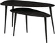 Mesa auxiliar triangular de madera - metal - níquel negro - 49x89x49 - juego de 2