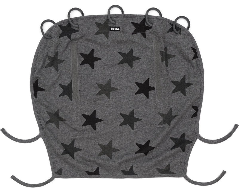 Funda universal para cochecito Dooky con sombrilla - Protección UV para su hijo - Silla de paseo con capota para el sol - Estrellas grises